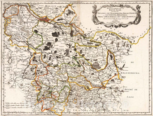 Upper Part of Lower Saxony, Germany 1695 - Sanson Historical Map Print
