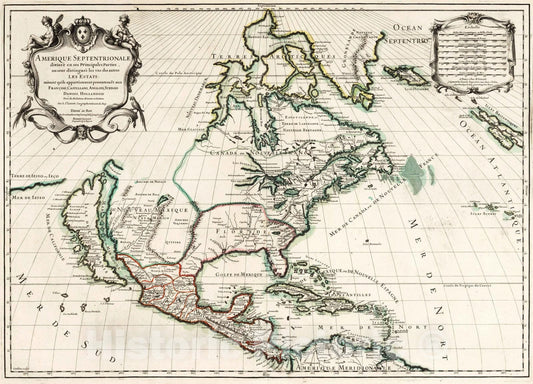 North America, 1700 - Historical Map Print