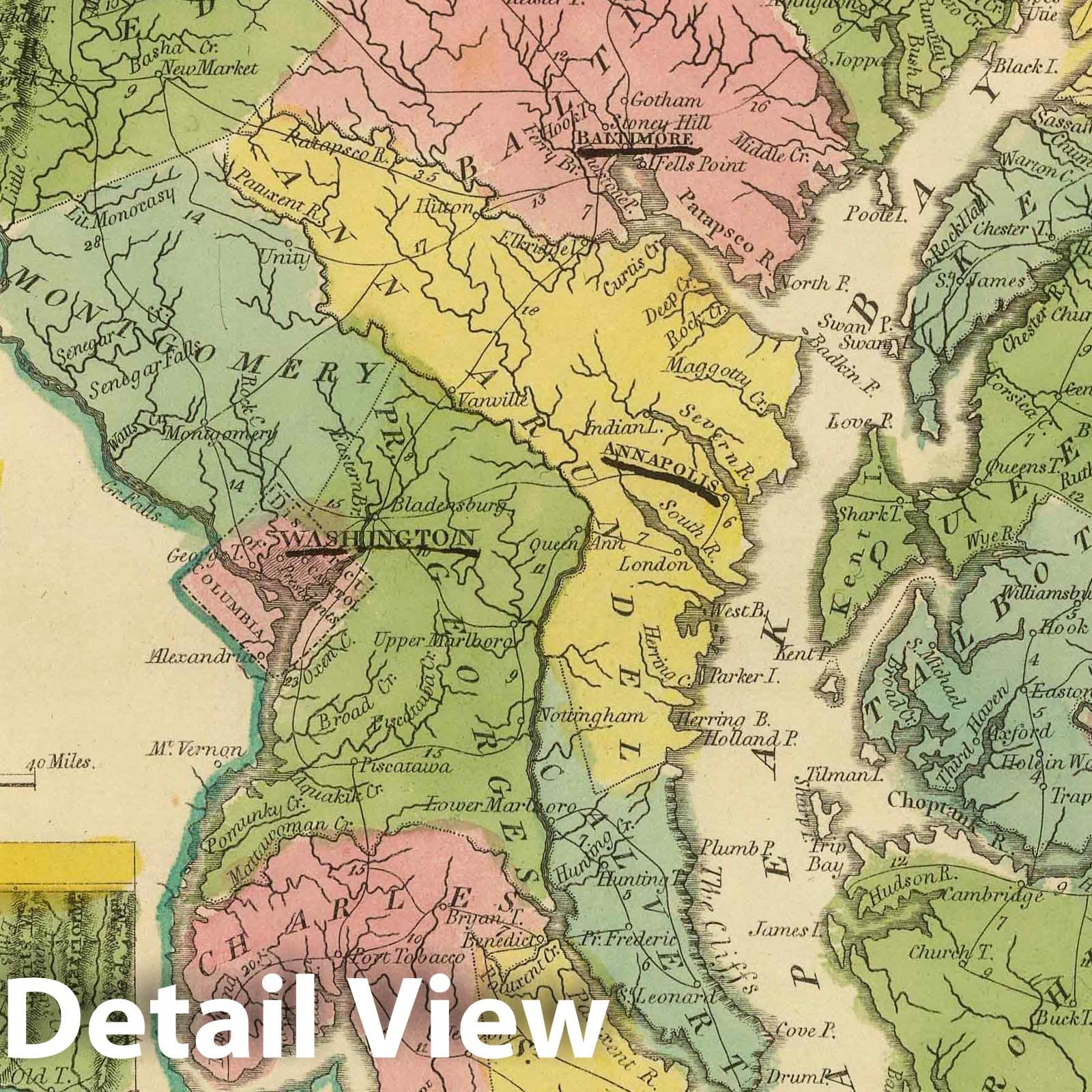 Maryland, 1816 - Historical Map Print from Carey's General Atlas