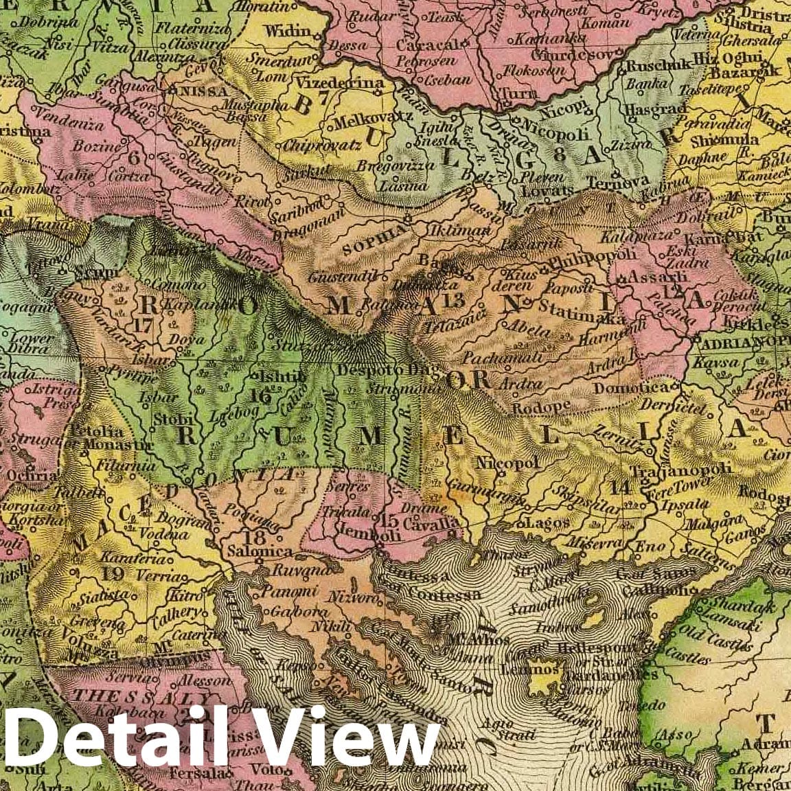Turkey in Europe, 1836 - Historical Map Print