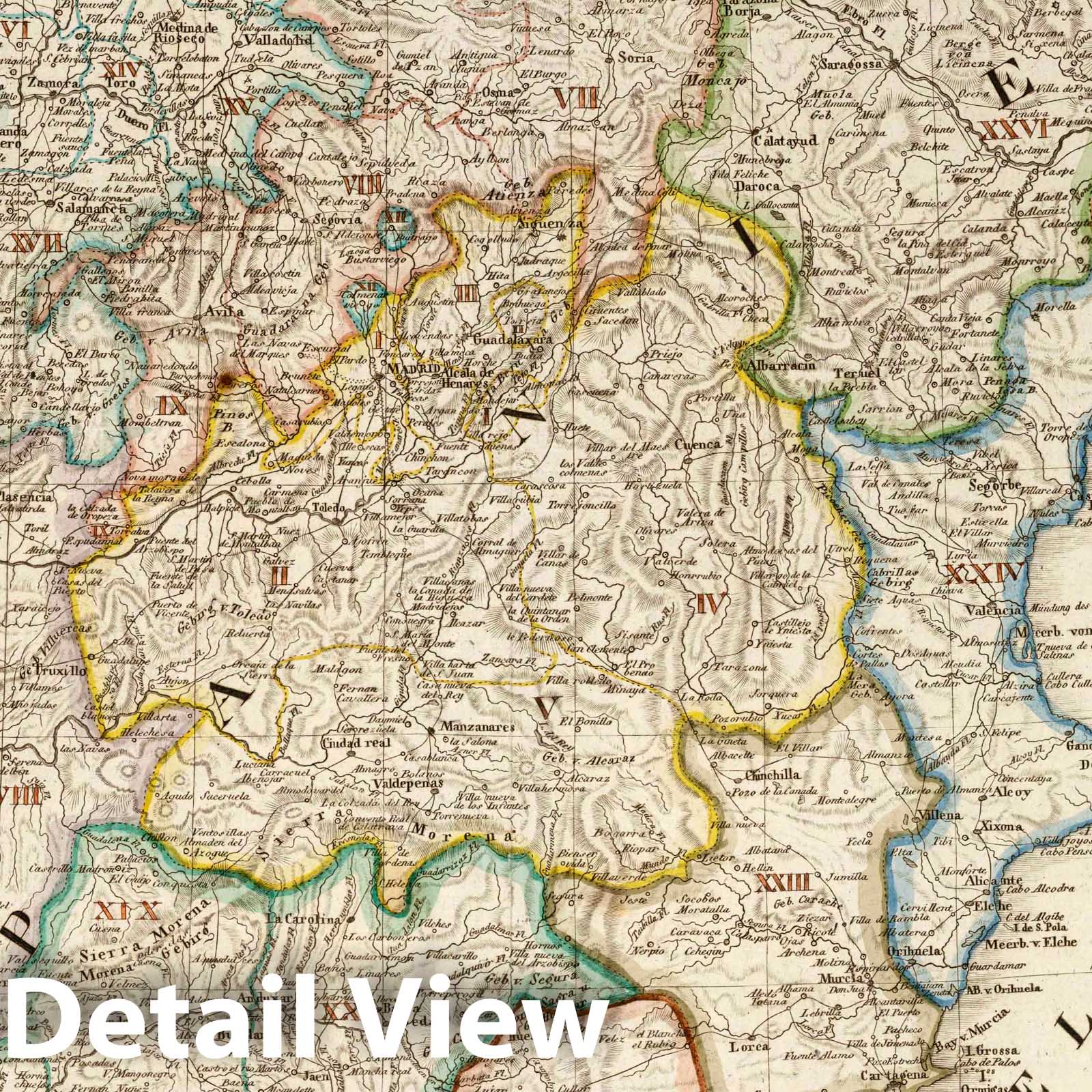Spain and Portugal, 1817 - Historical Map Print