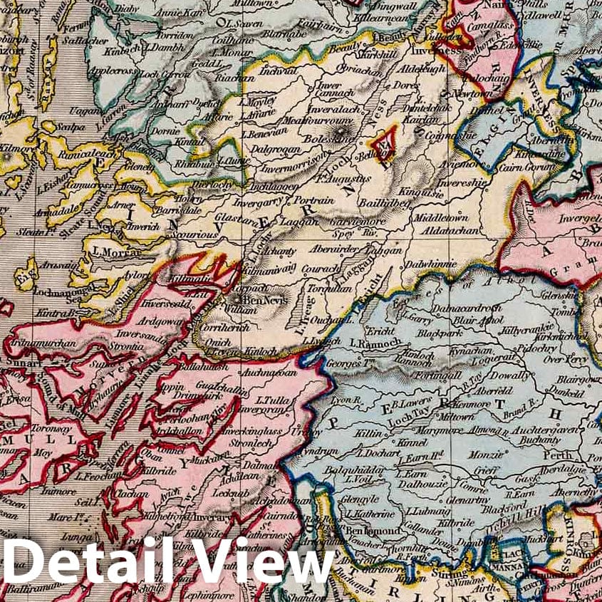 Scotland - River Map, 1832 - Historical Map Print