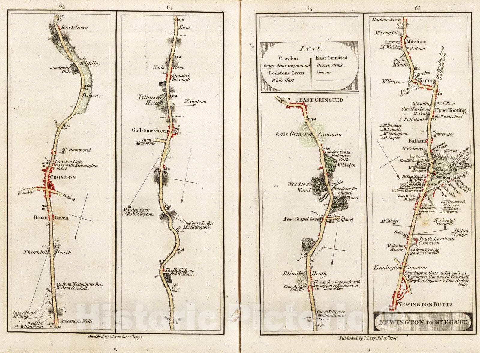 Historic Map : National Atlas - 1790 Newington to Ryegate. - Vintage Wall Art