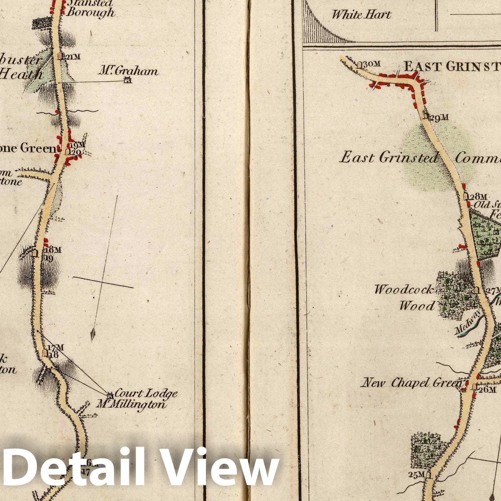 Newington to Ryegate - Roads, 1790 - Historical Map Print