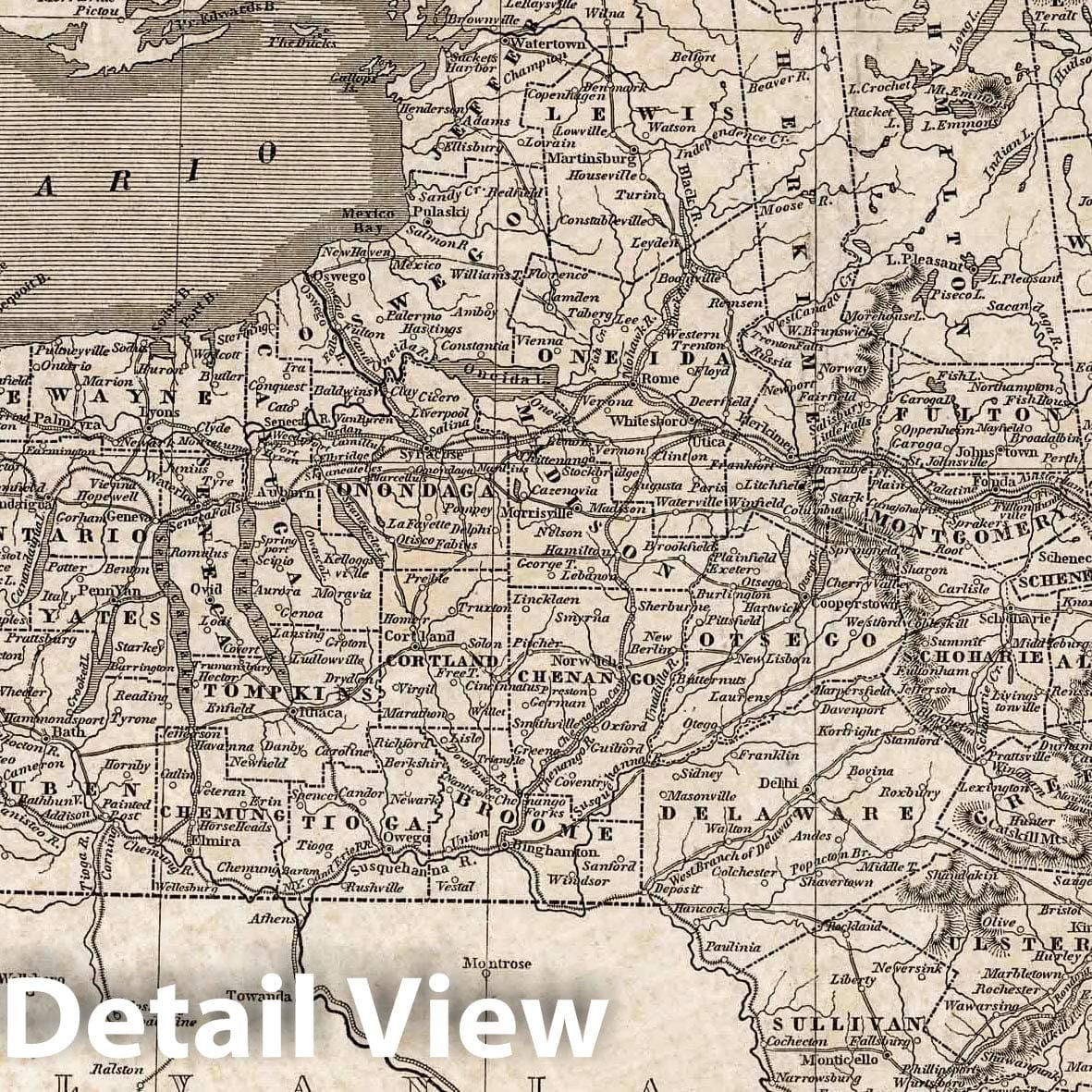 New York with West Florida - Railroad Map, 1842