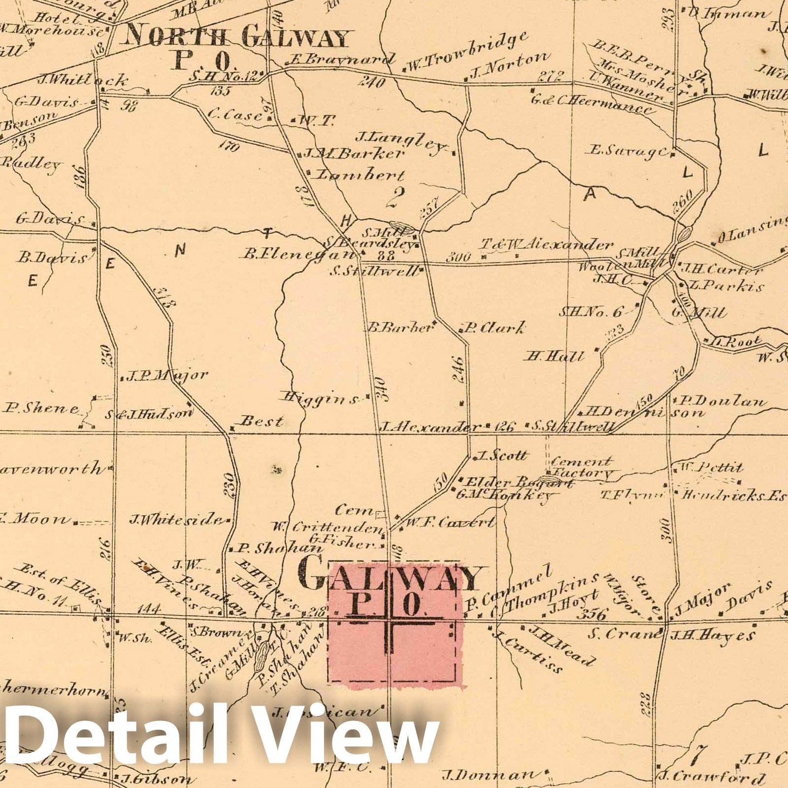 Galway Township, Saratoga County, New York - Property Map, 1866