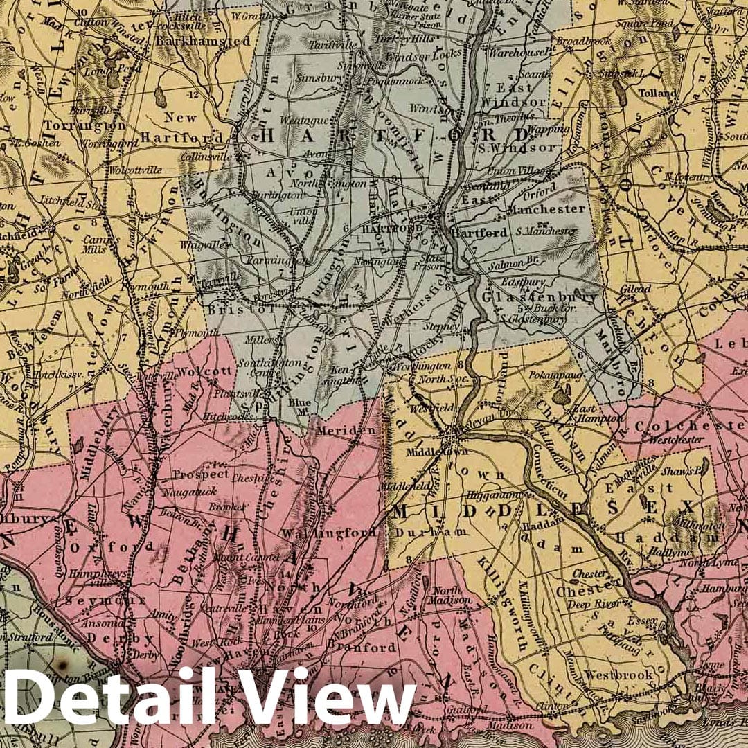 Padua Historical Map 1859 - Hand-Colored Engraved Atlas Plate Print