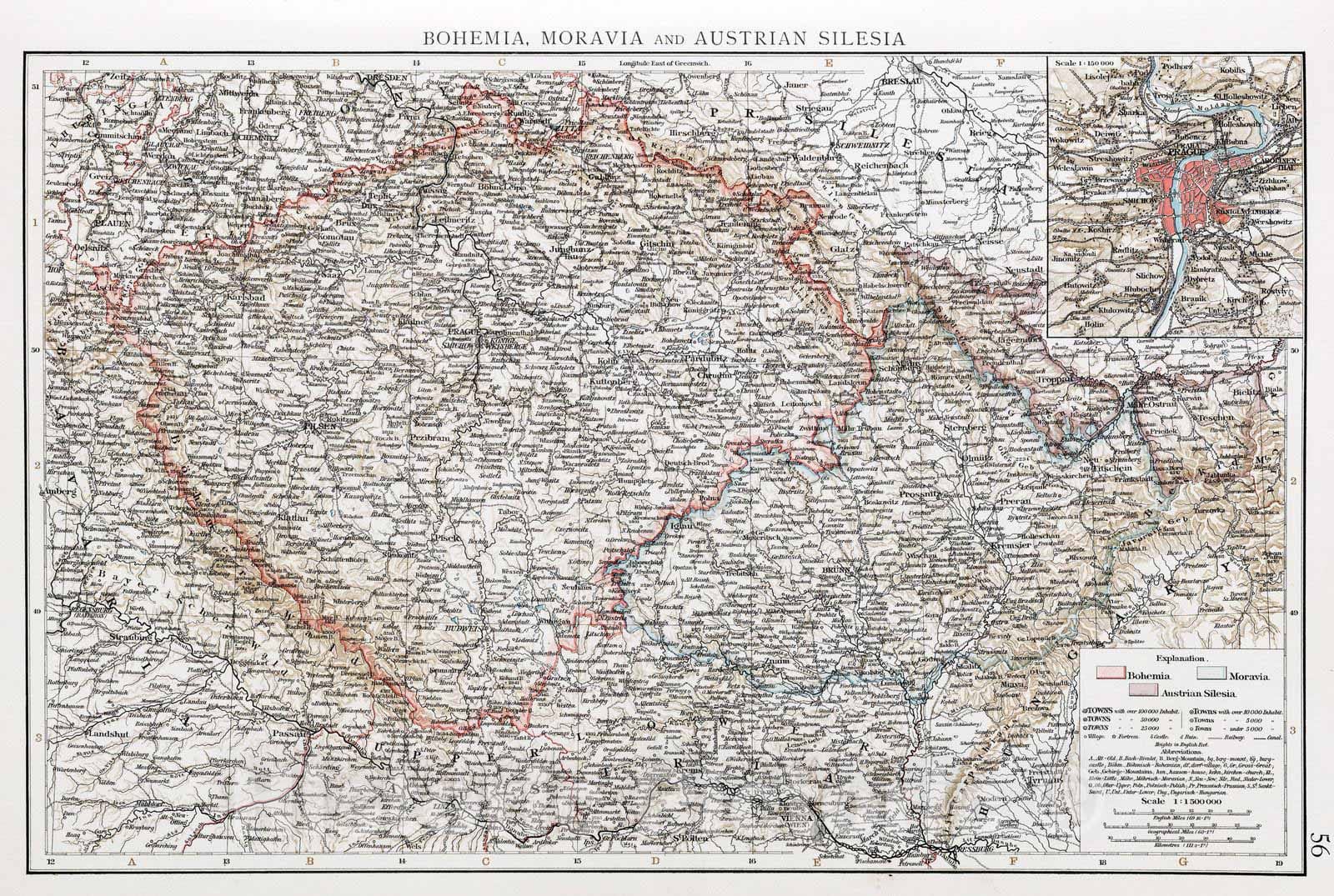 Historic Map : 1900 Bohemia, Moravia and Austrian Silesia - Vintage Wall Art