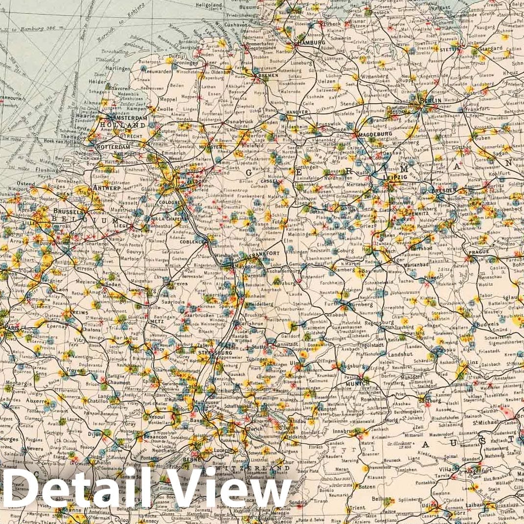 Central Europe, 1907 Industrial Statistical Map - Historical Reproduction