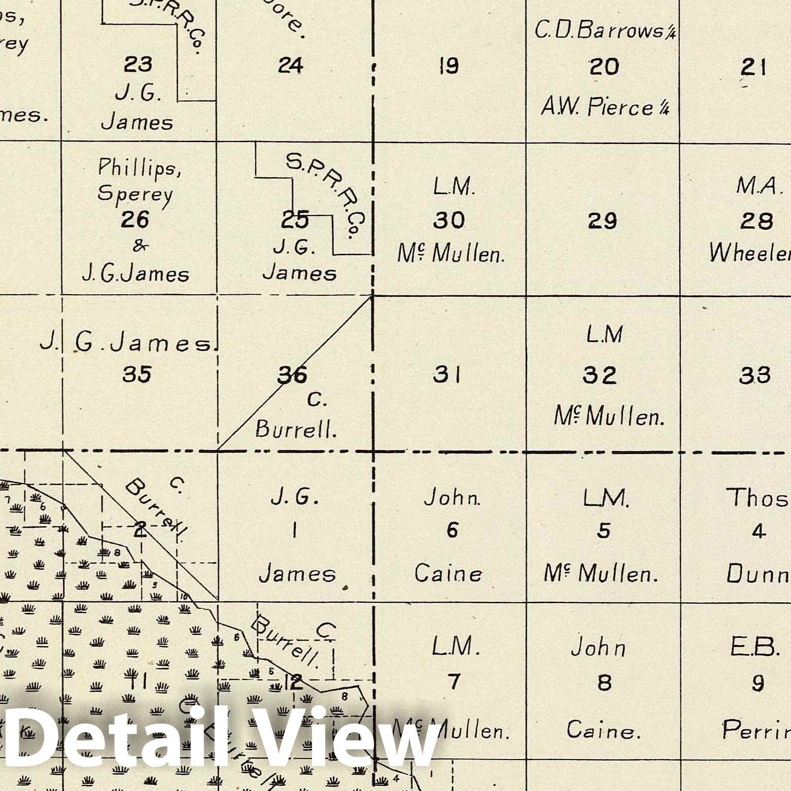 Fresno County, California - Survey Map, 1891 - Historical Cadastral Print