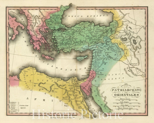 Historic Map : Israel; Turkey, 1826 Patriarchati Orientales. (1826) , Vintage Wall Art