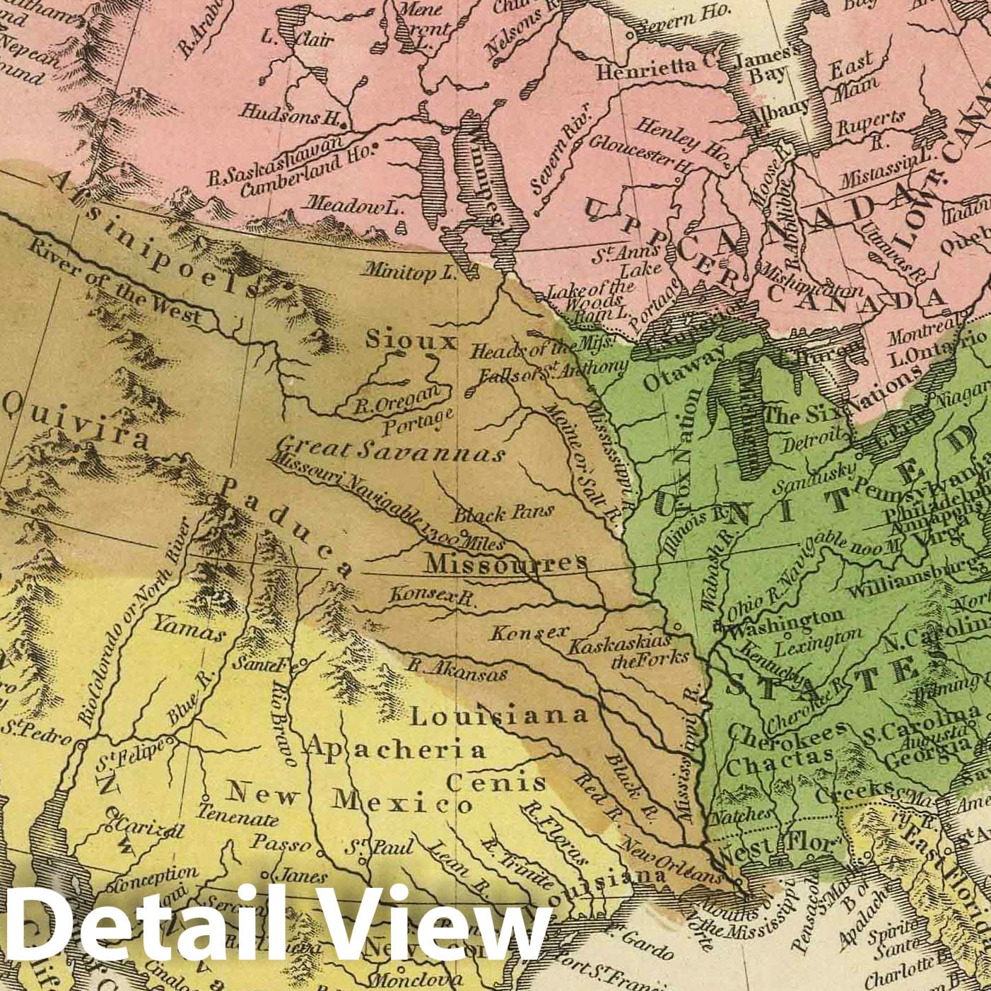 North America, 1816 - Historical Map Print from American Atlas
