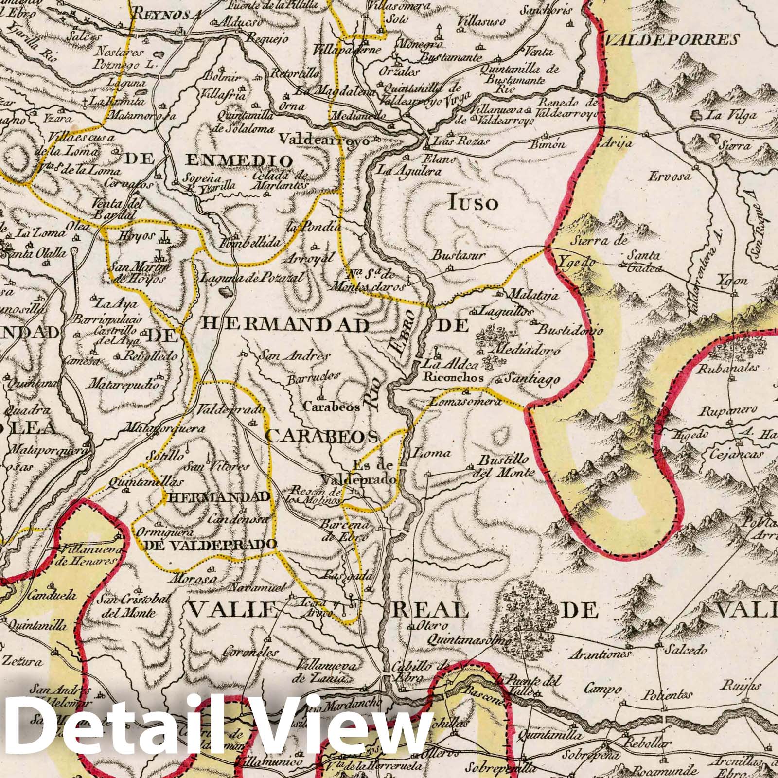 Partido de Reynosa, Spain - Road Map, 1785 - Historical Map Print