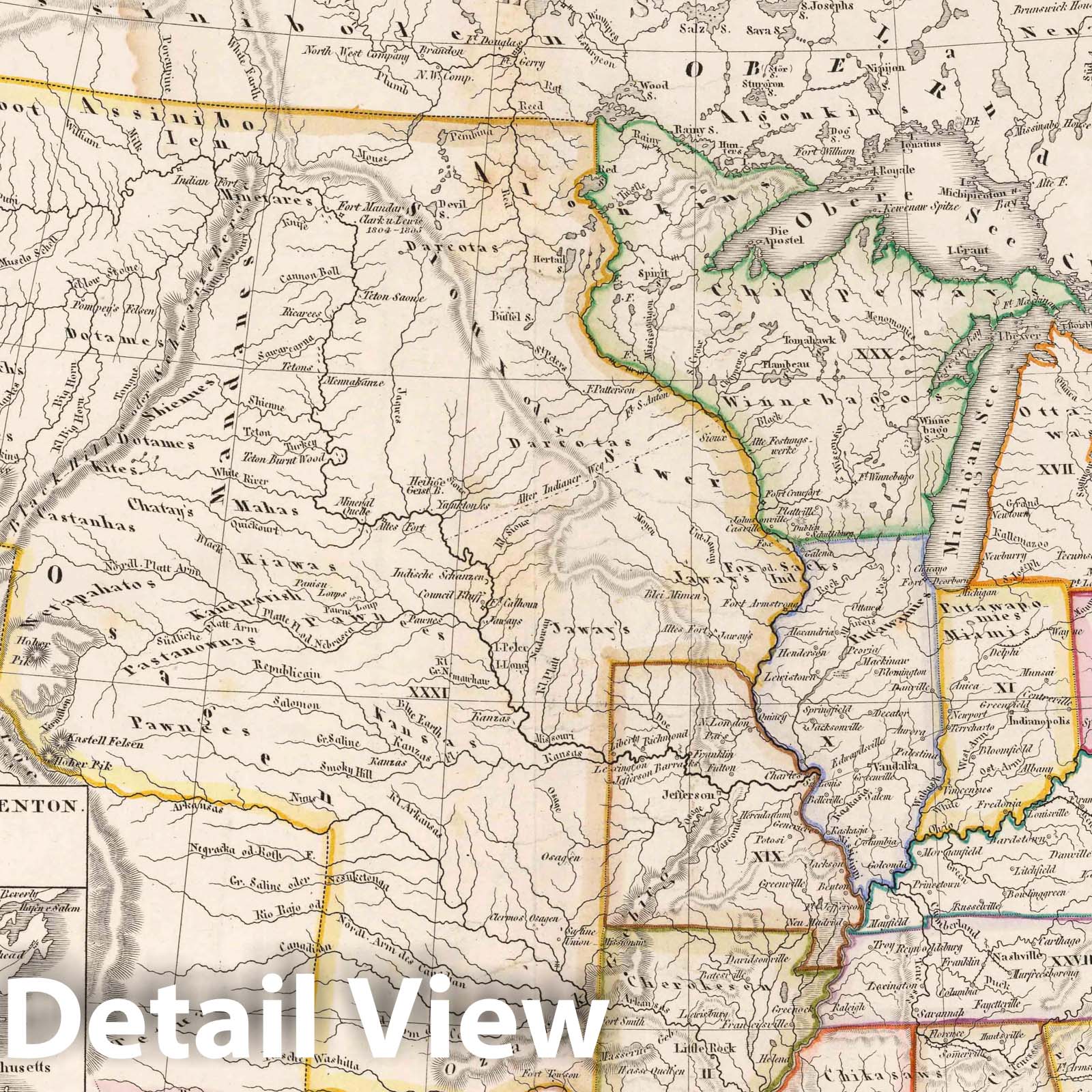 United States of North America - Road Map, 1846 - Historical Map Print