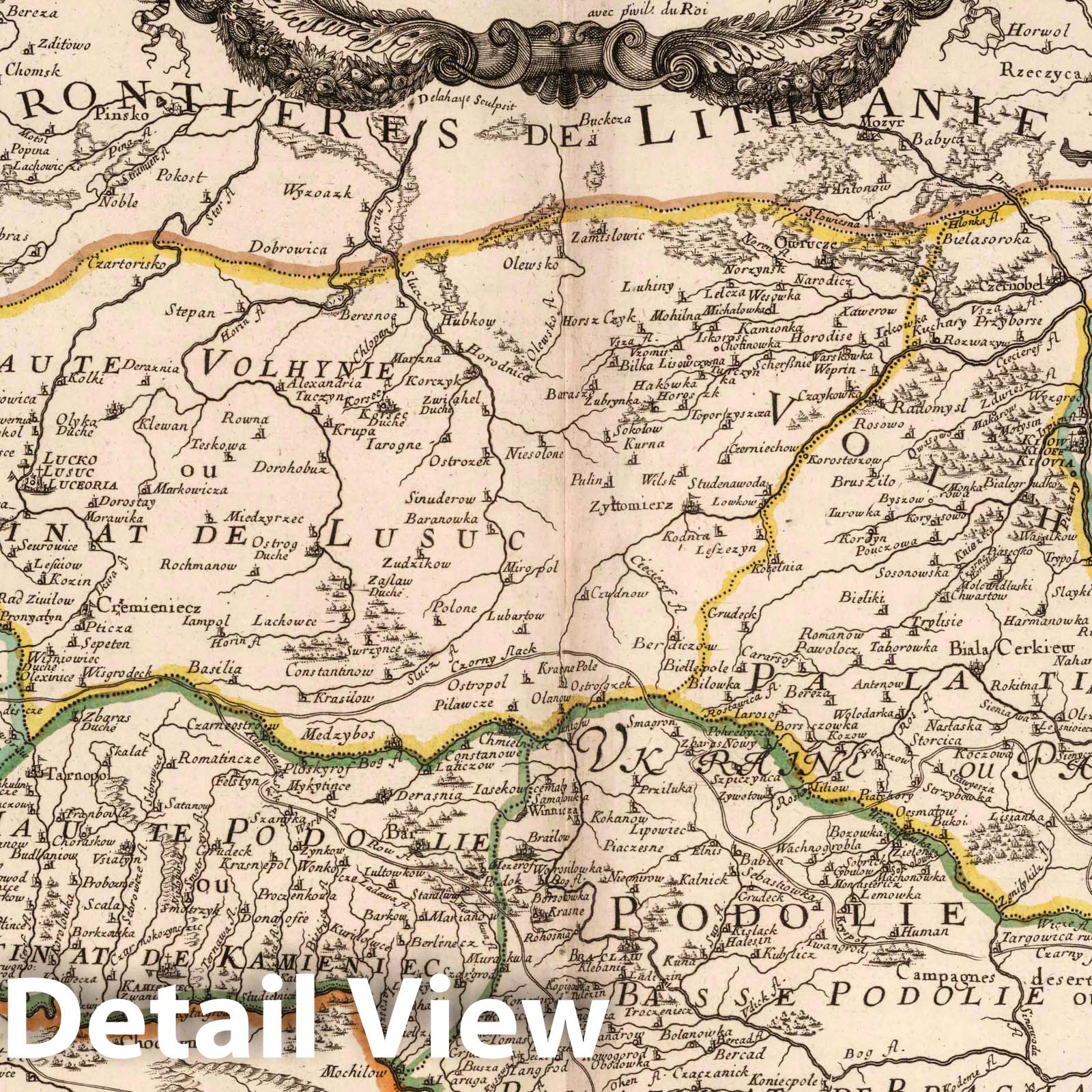 Black Russia and Ukraine, 1706 - Historical Map Print