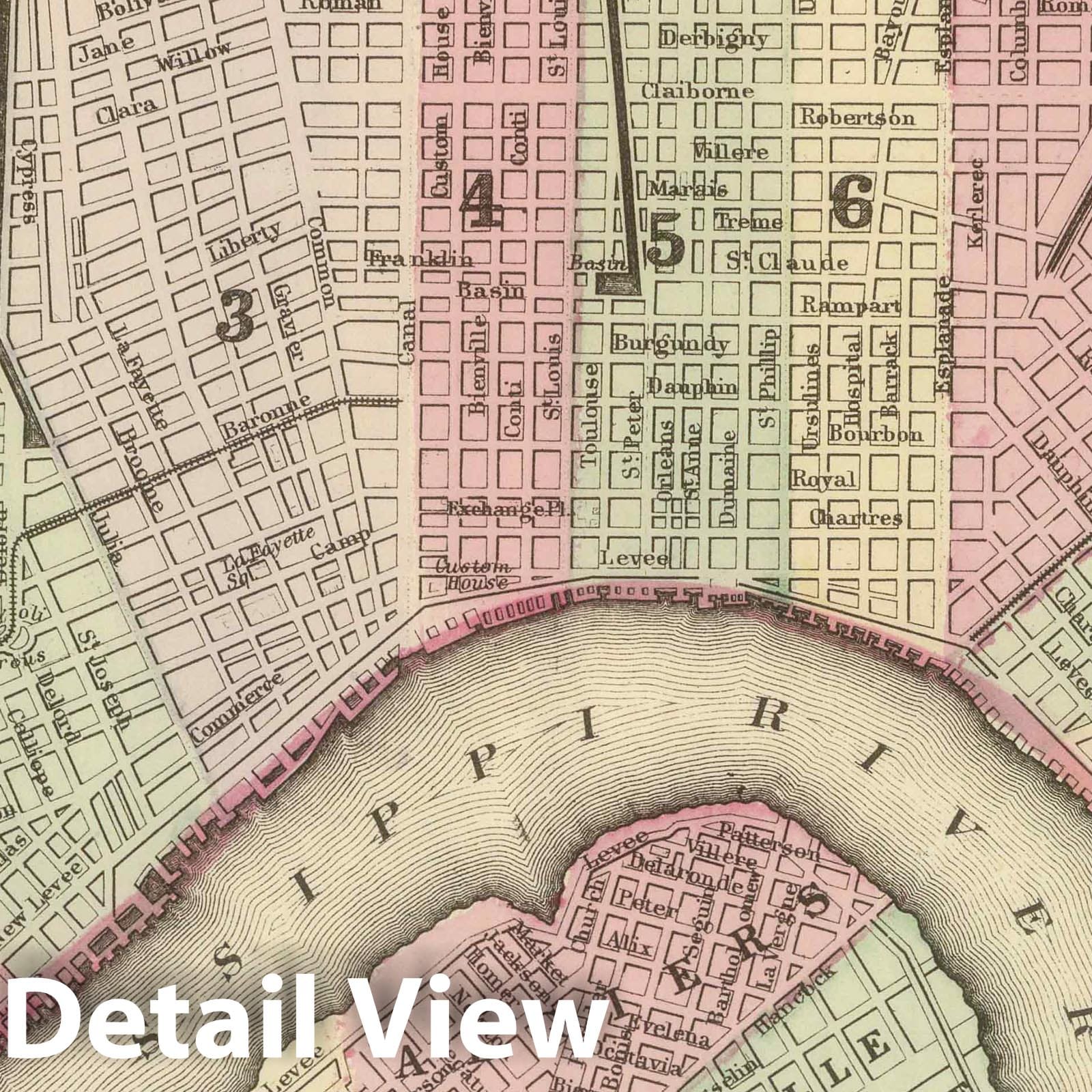 New Orleans, 1884 - Historical City Plan Map Print