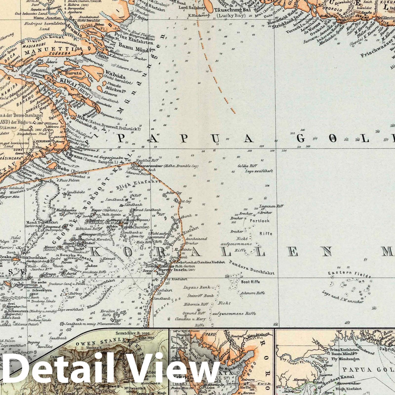 Papua New Guinea - Sheet 4, 1893 - German Colonial Atlas Map Print