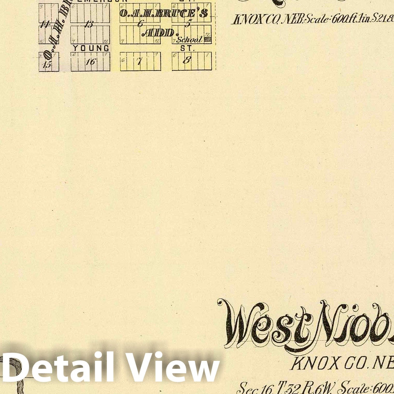 Creighton, Niobrara, Knox County, Nebraska - Railroad Map, 1885