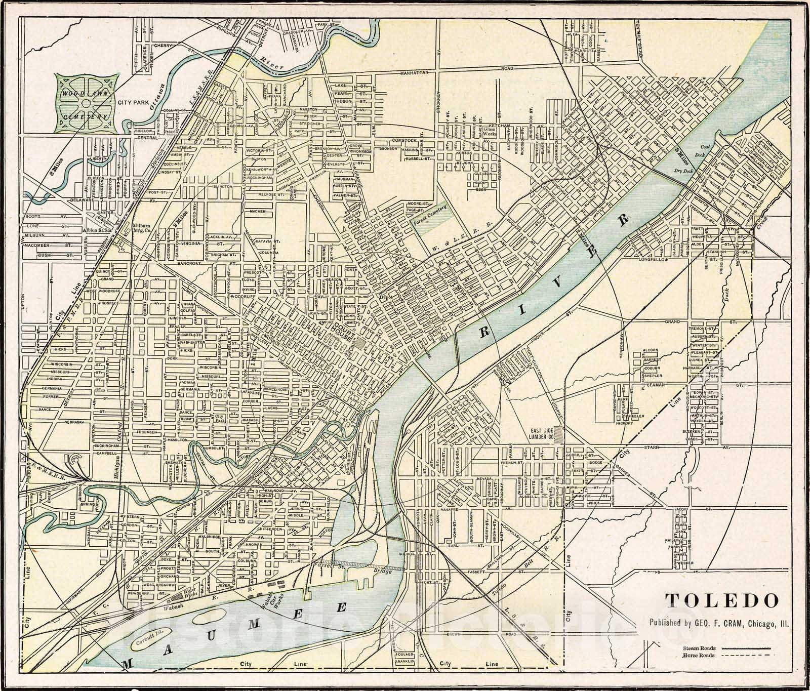 Historic Map : 1901 Toledo : Vintage Wall Art