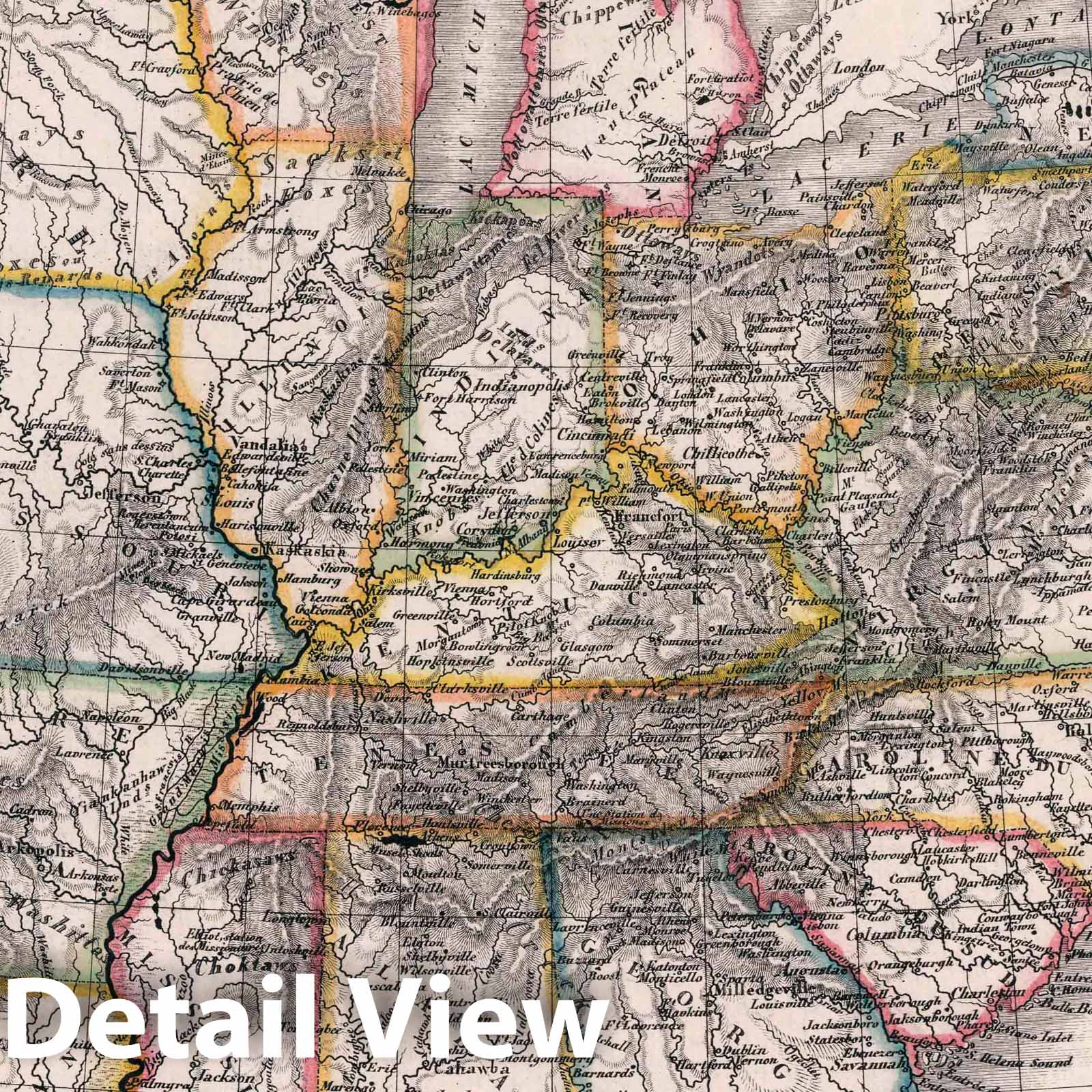 United States and Missouri Territory, 1834 - Historical Map Reproduction