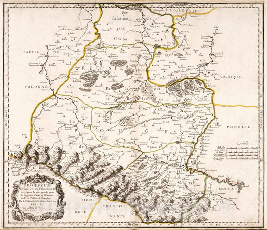 Ukraine, 1701 - Historical Map Print from Sanson's Atlas