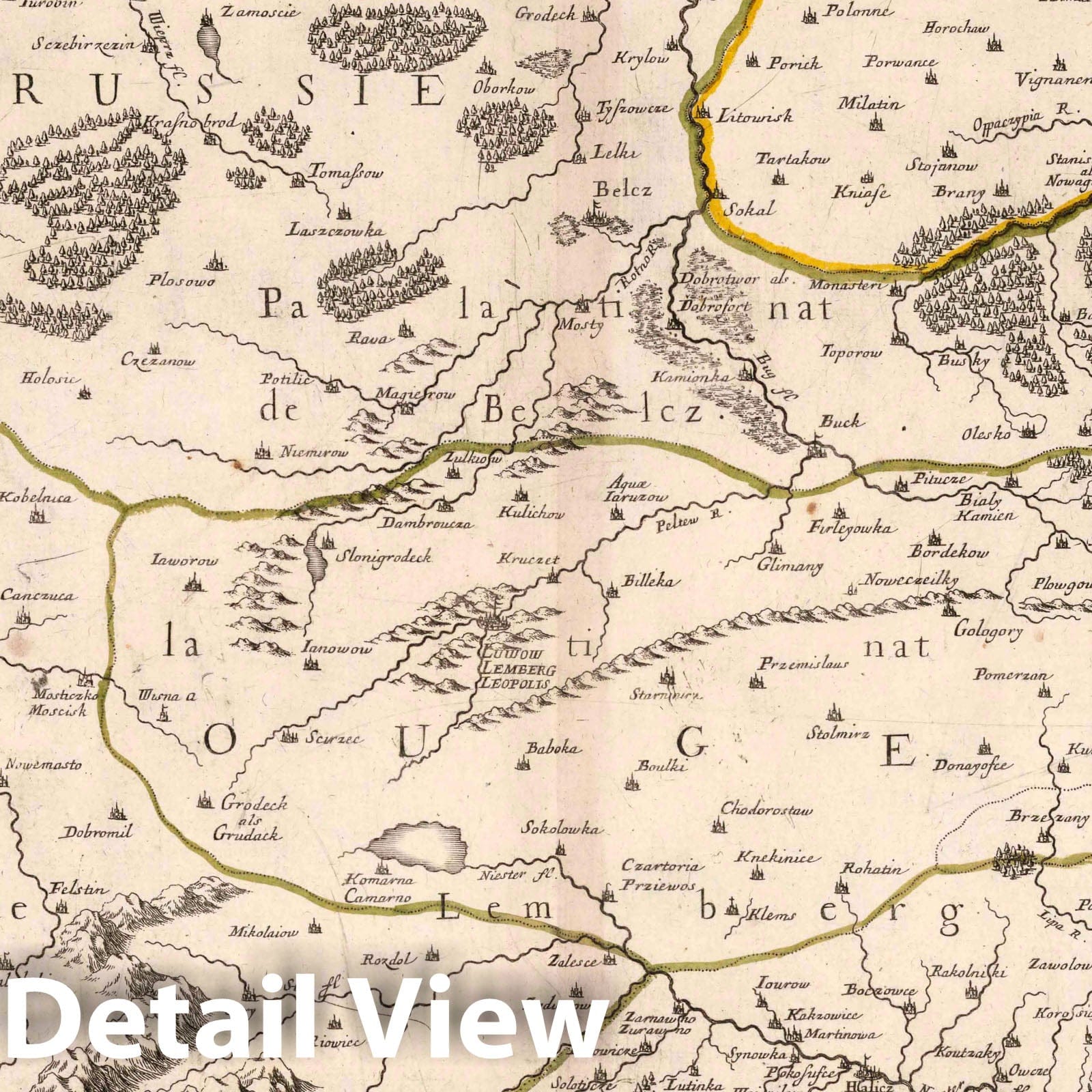 Ukraine, 1701 - Historical Map Print from Sanson's Atlas