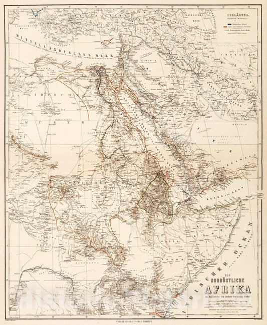 Historic Map : 1886 East Africa. - Vintage Wall Art