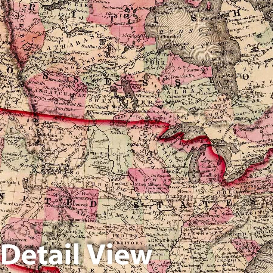 North America - Railroad Map, 1873 - Gray's Atlas Historical Reproduction