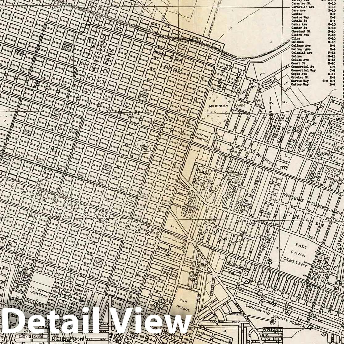 Sacramento, California - Road Map, 1938 - Thomas Bros. Atlas