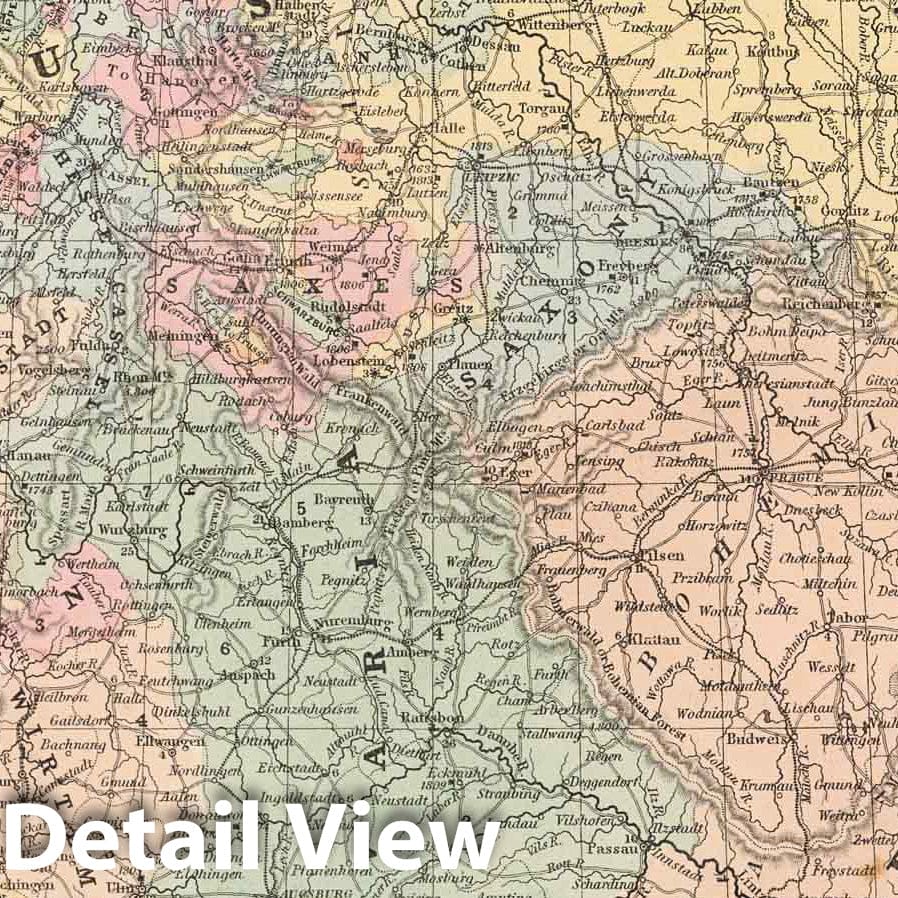 Germany 1857 Historical Map Print - Antique-Style Atlas Reproduction