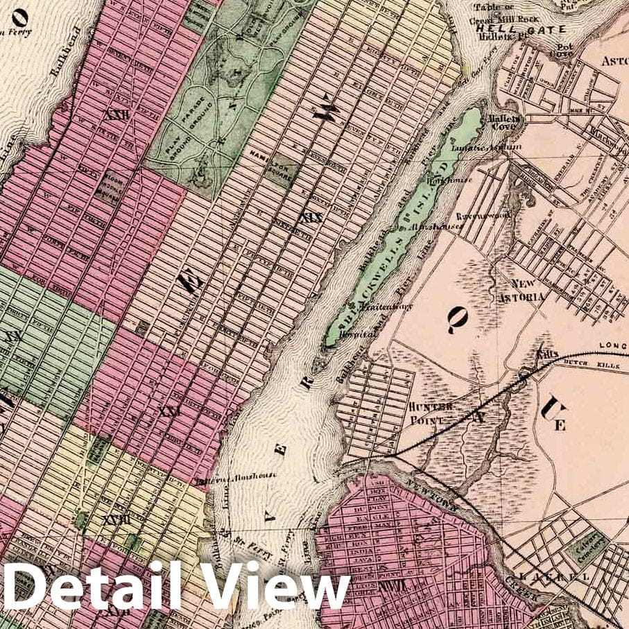 New York and Brooklyn - Property Map, 1867 - Historical Map Print