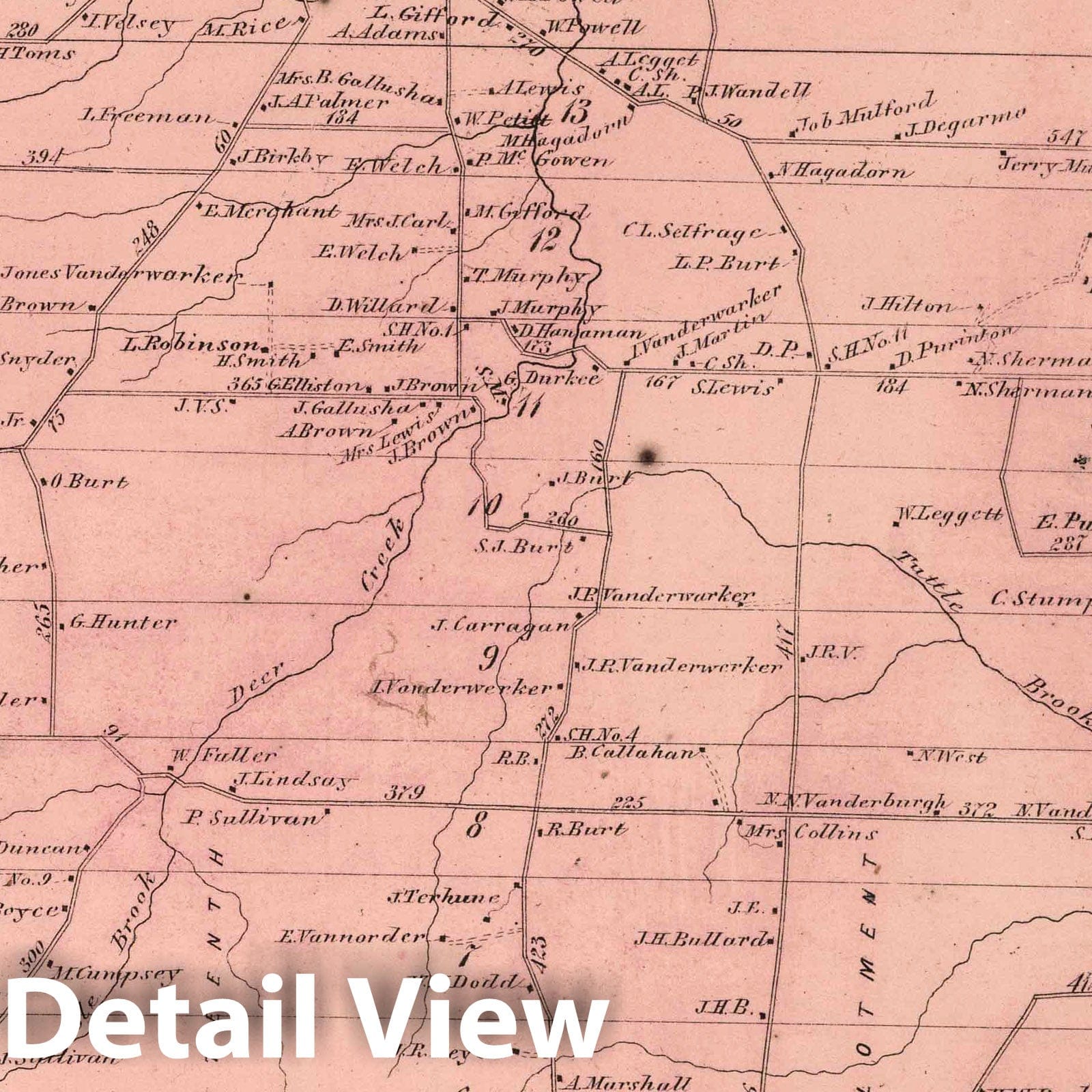 Northumberland Township, Saratoga County, New York - Property Map, 1866
