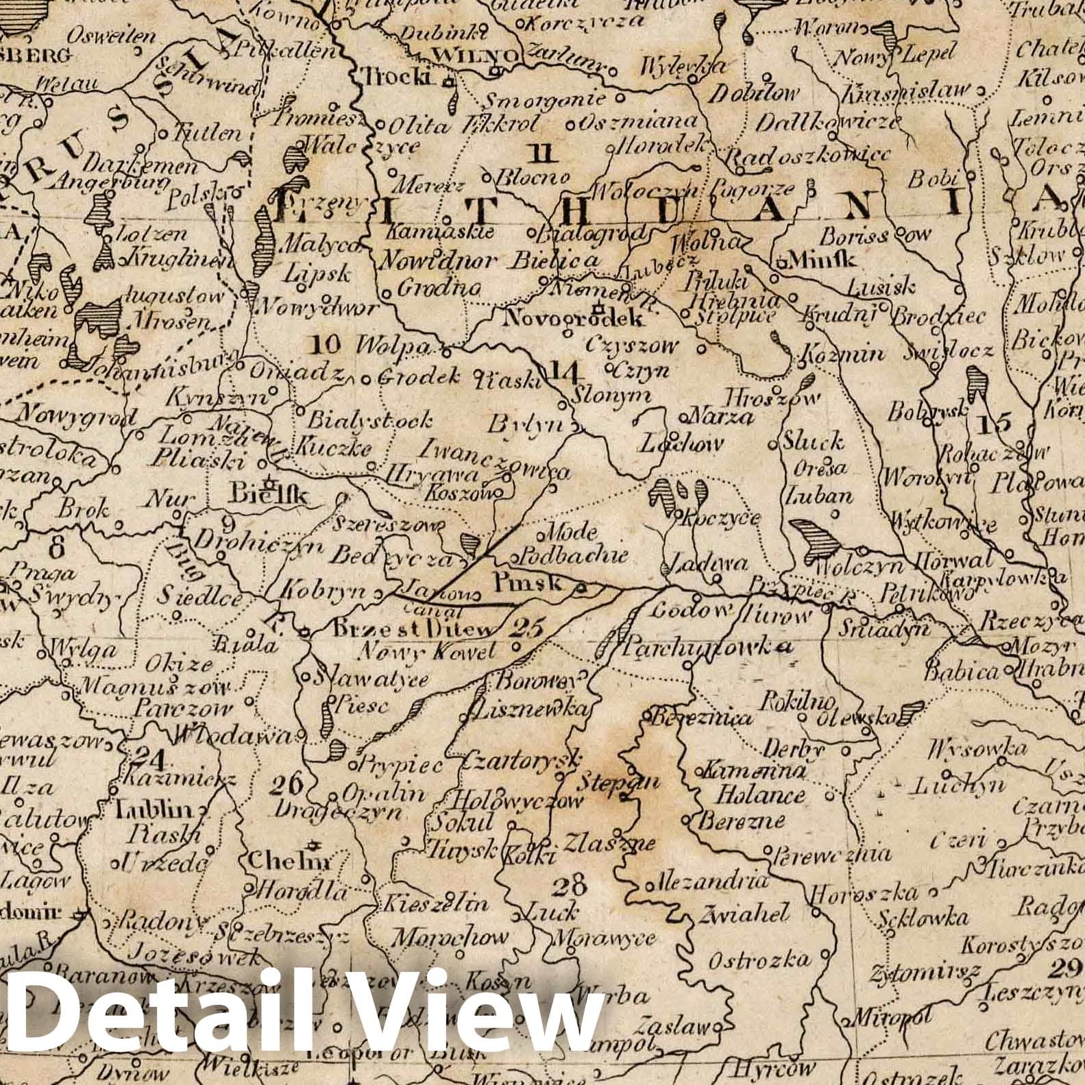 Poland, 1816 - Historical Map Print from Carey & Warner Atlas