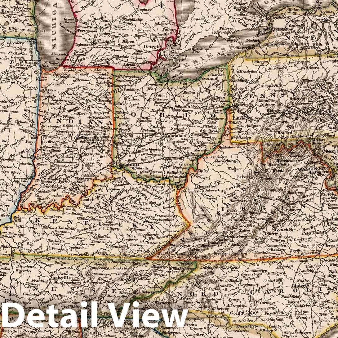United States - Sheet LVII and LVIII, 1852 - Stieler's Hand-Atlas Historical Map Print