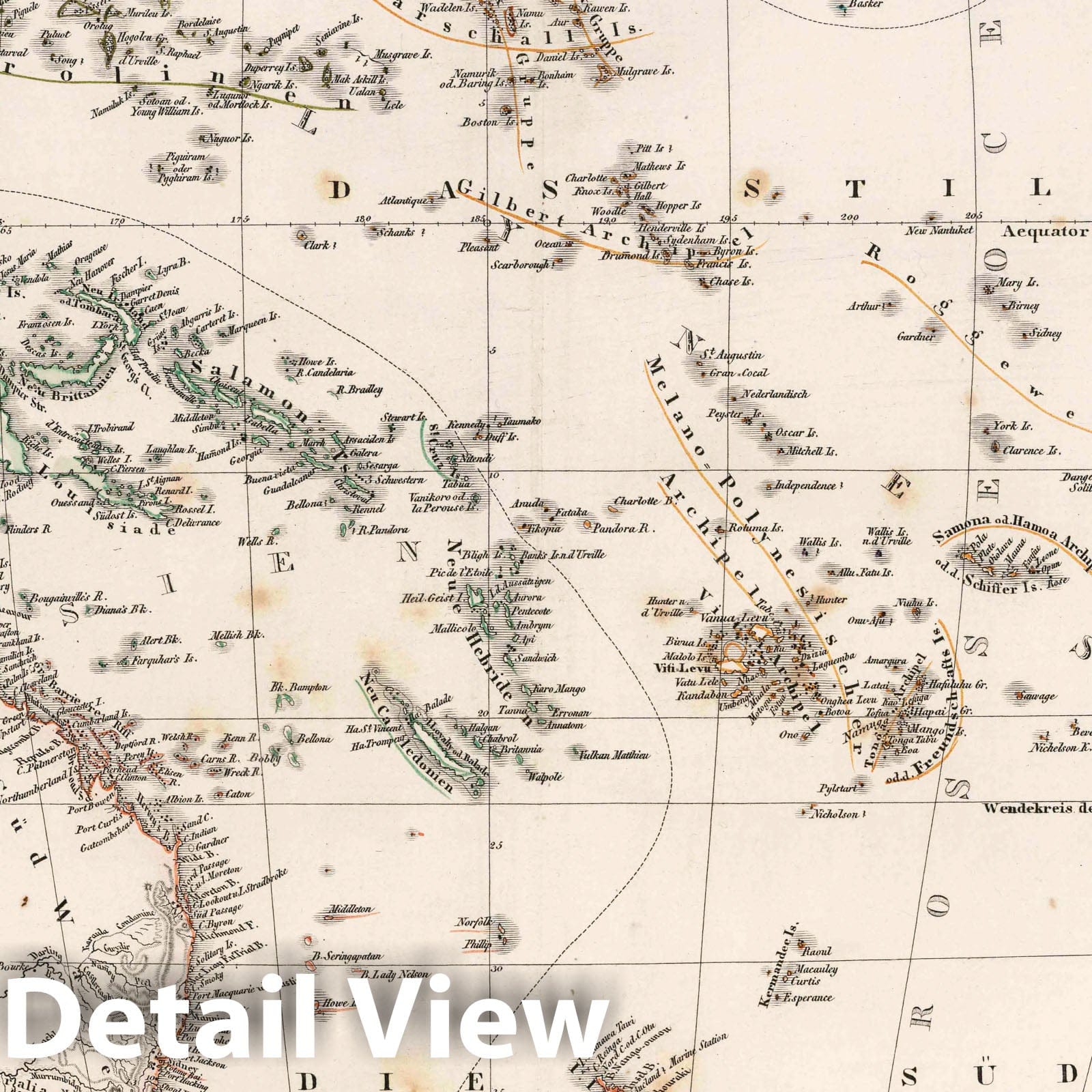 Australia and Oceania, 1847 - Historical Map Print