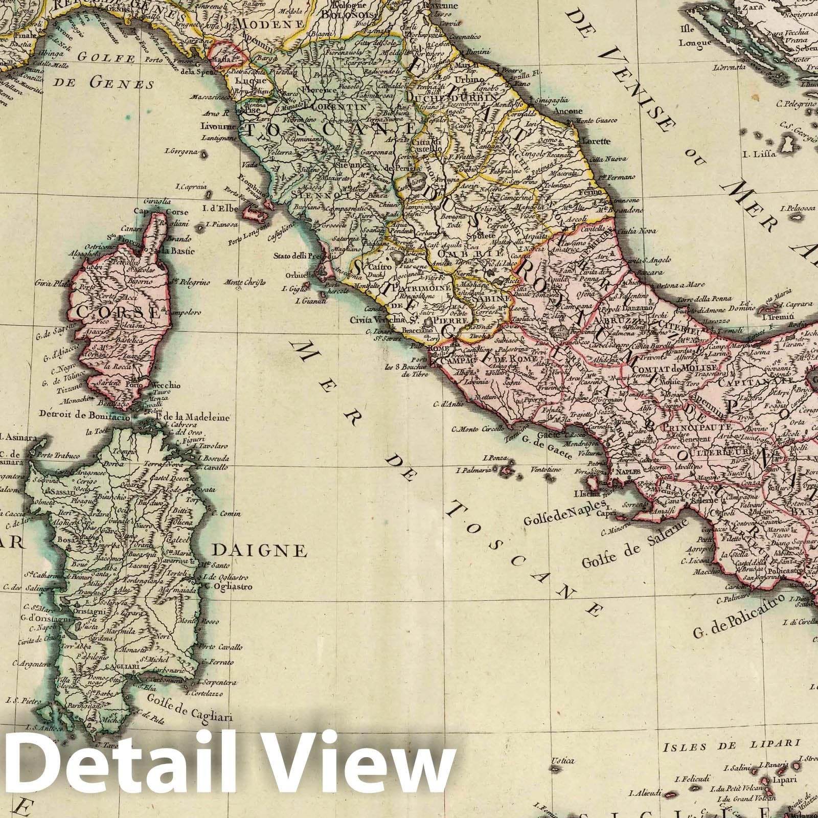 Italy - River Map, 1763 - Historical Map Print