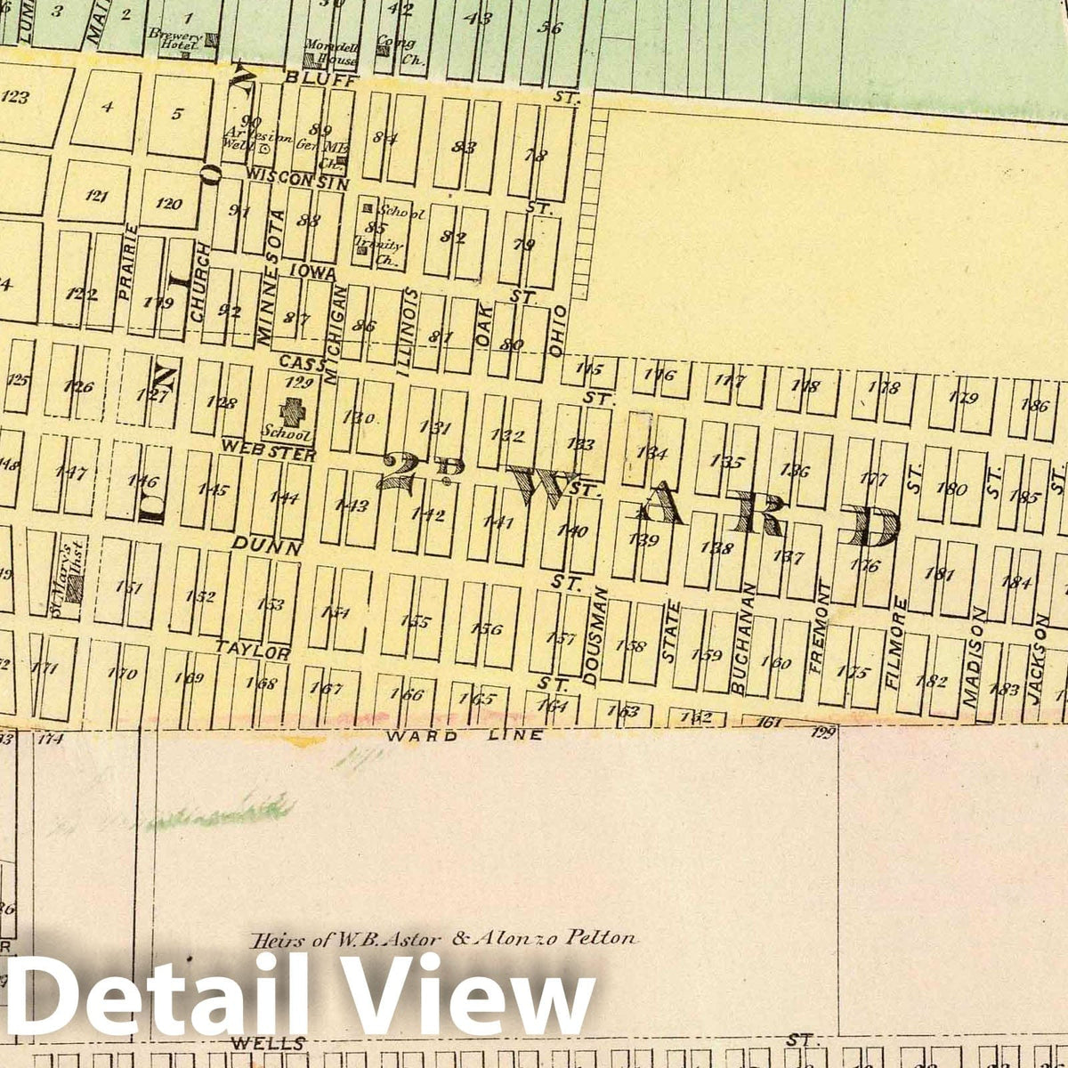 Prairie du Chien, Wisconsin - Geologic Map, 1878 - Historical Atlas Print