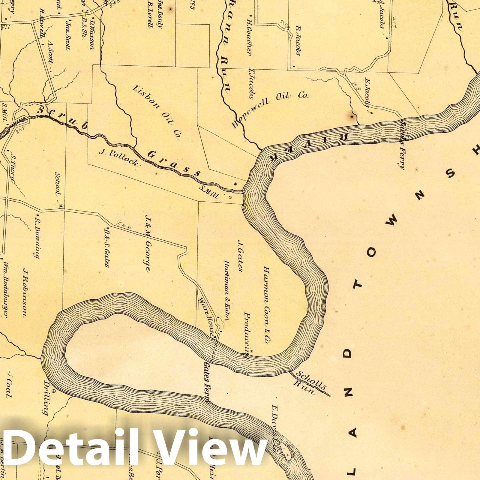 Scrub Grass Township, Venango County, Pennsylvania, 1865 - Historical Map Print