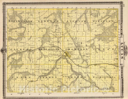 Historic Map : 1875 Map of Lucas County, State of Iowa. - Vintage Wall Art