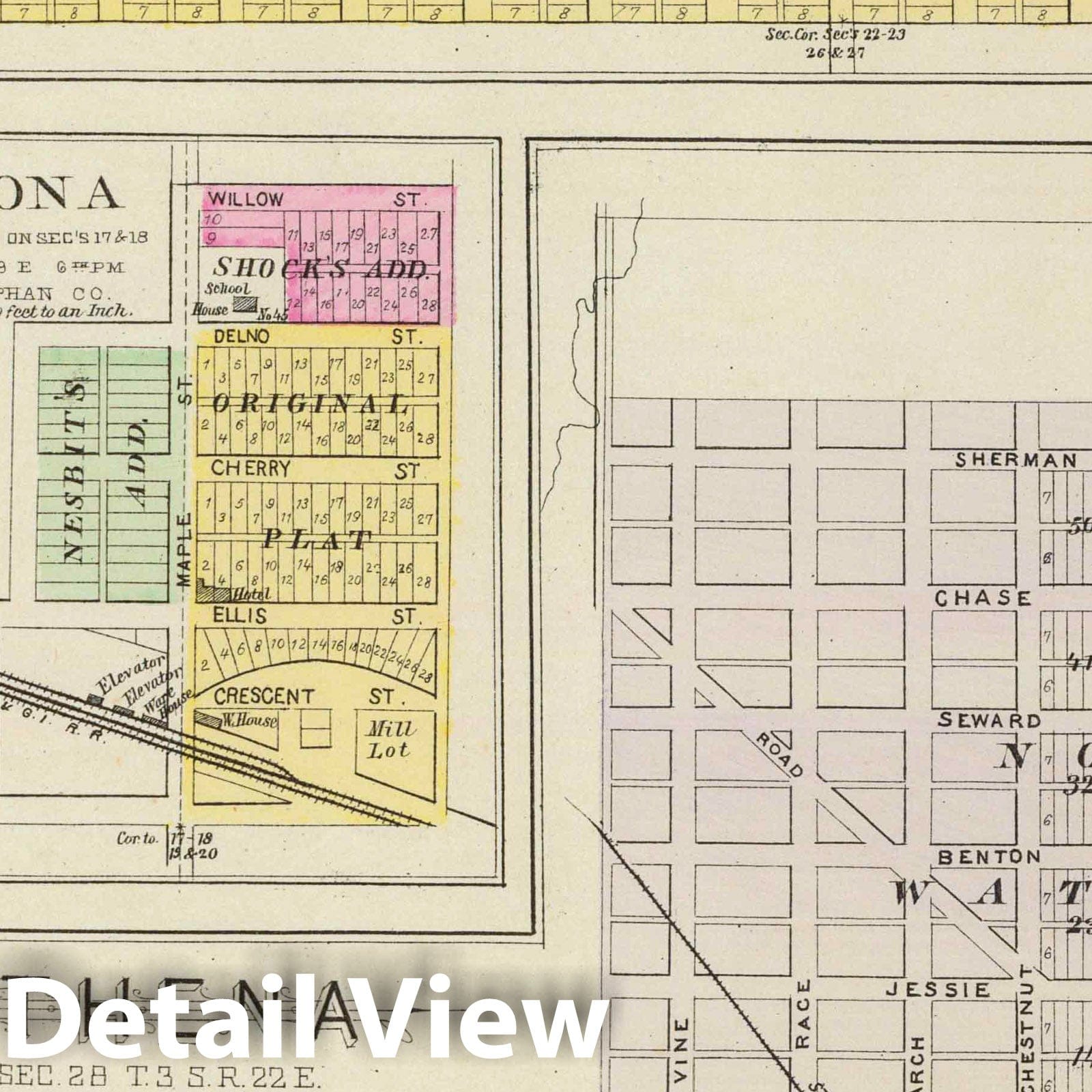 Highland, Wathena, Eagle Springs, Doniphan County, Kansas - 1887 Historical Map Print