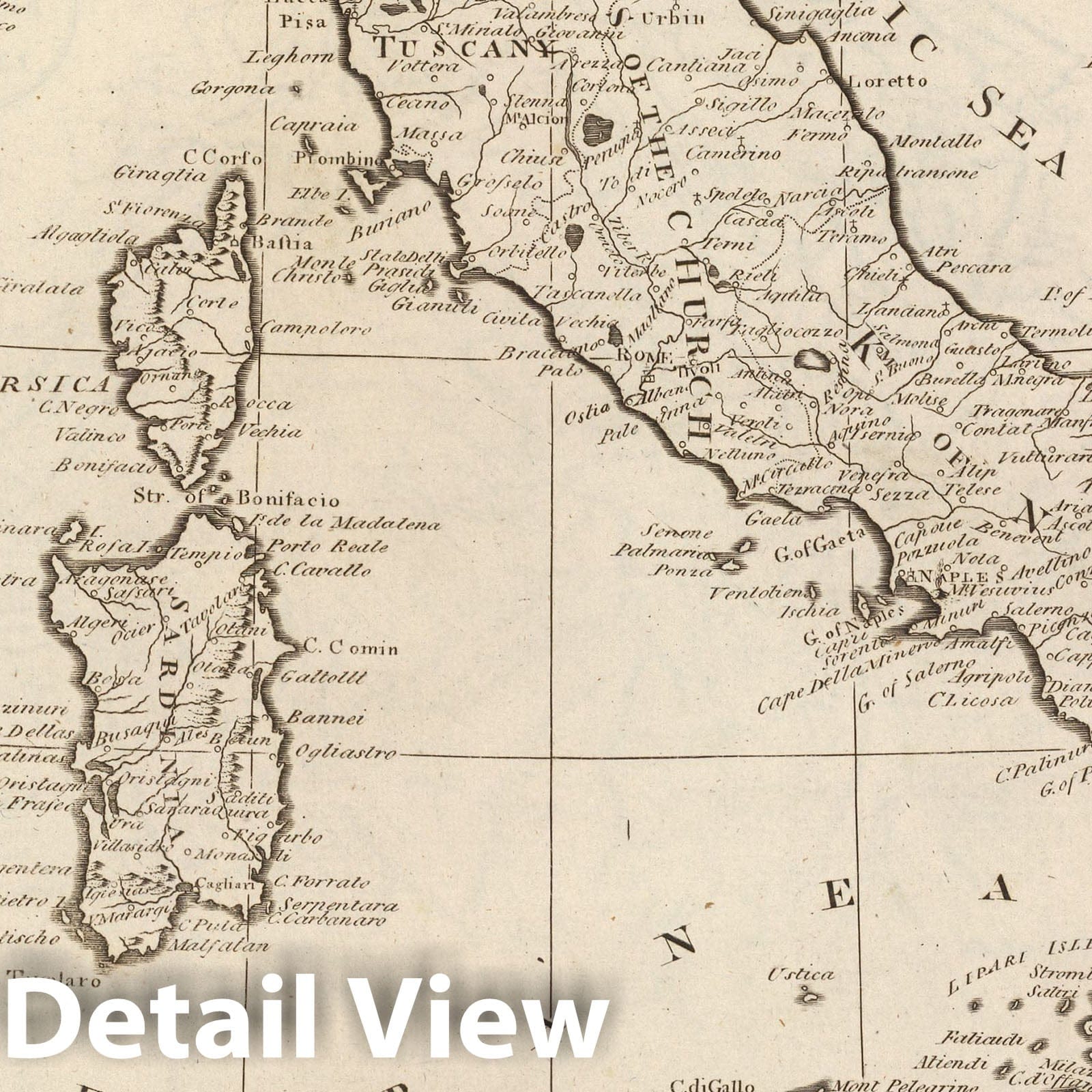 Italy and Sardinia, 1811 - Historical Map Print from Carey's General Atlas