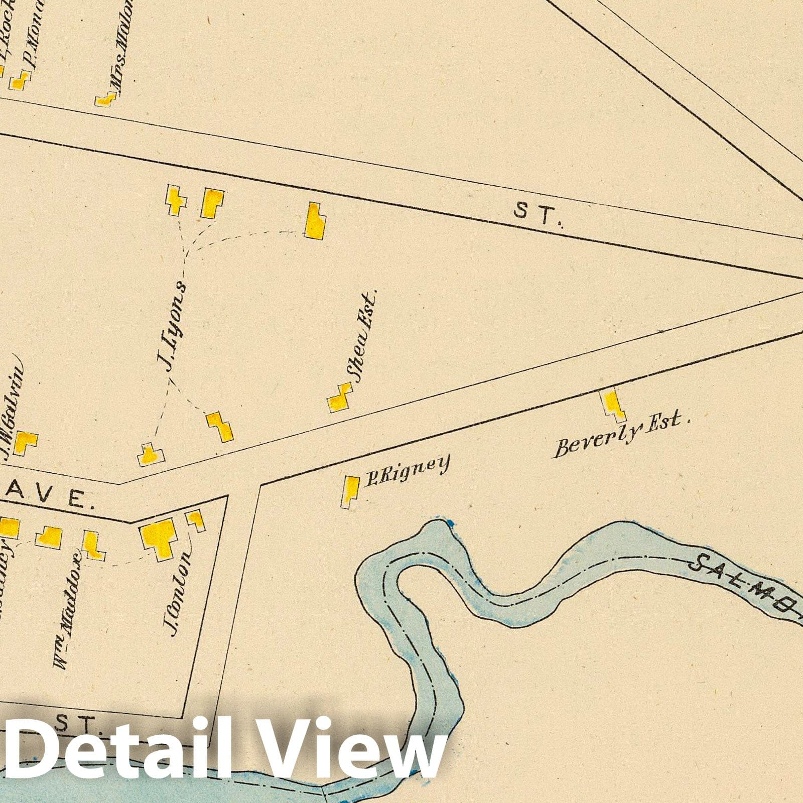 Historic Map : 1892 Nashua, Ward 7-8. - Vintage Wall Art