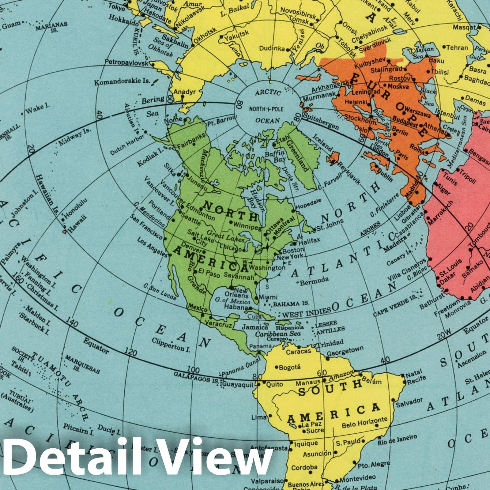 Air Age - World Airline Routes, 1948 - Historical Map Print