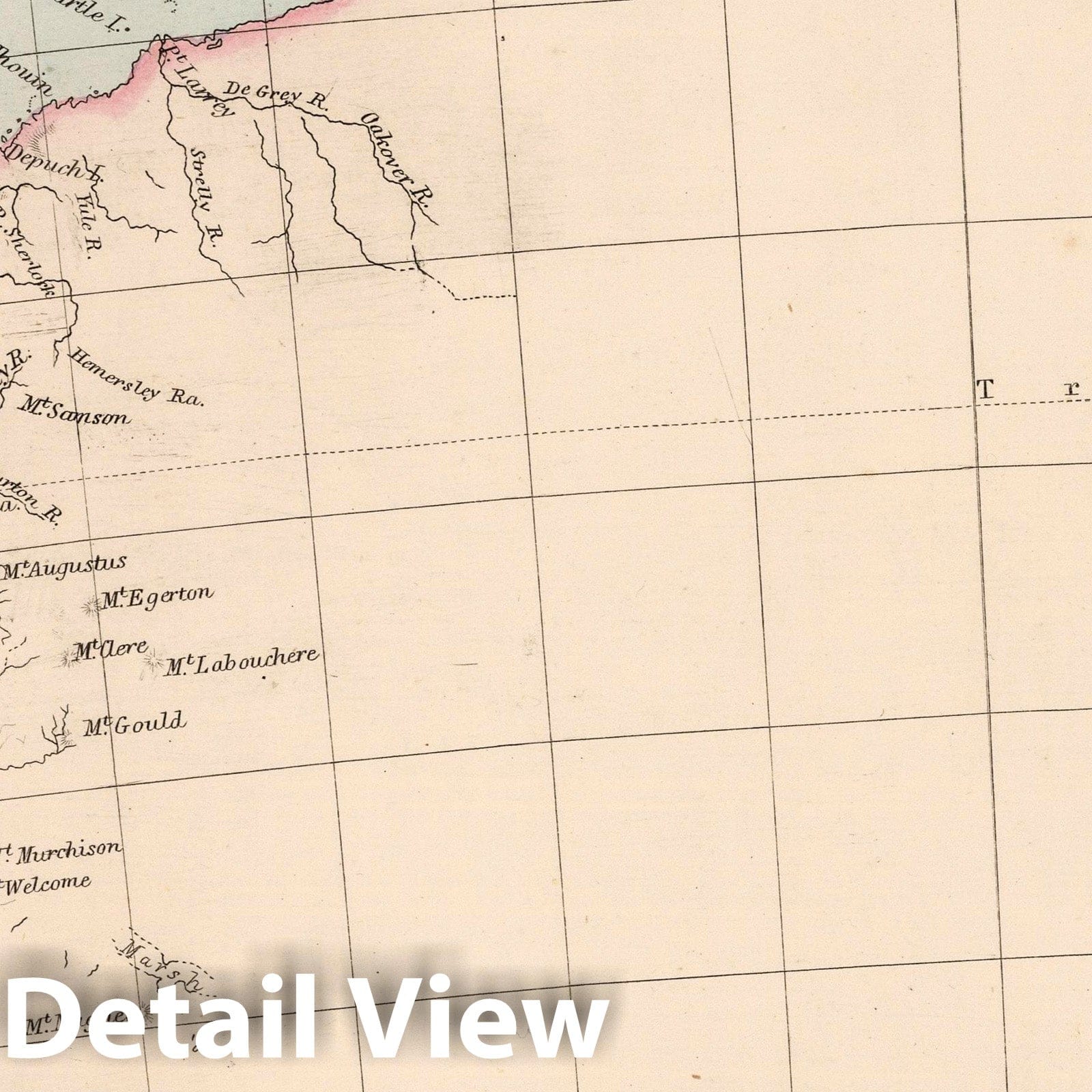 Western Australia - Railroad Map, 1864 - James Wyld Historical Map Print