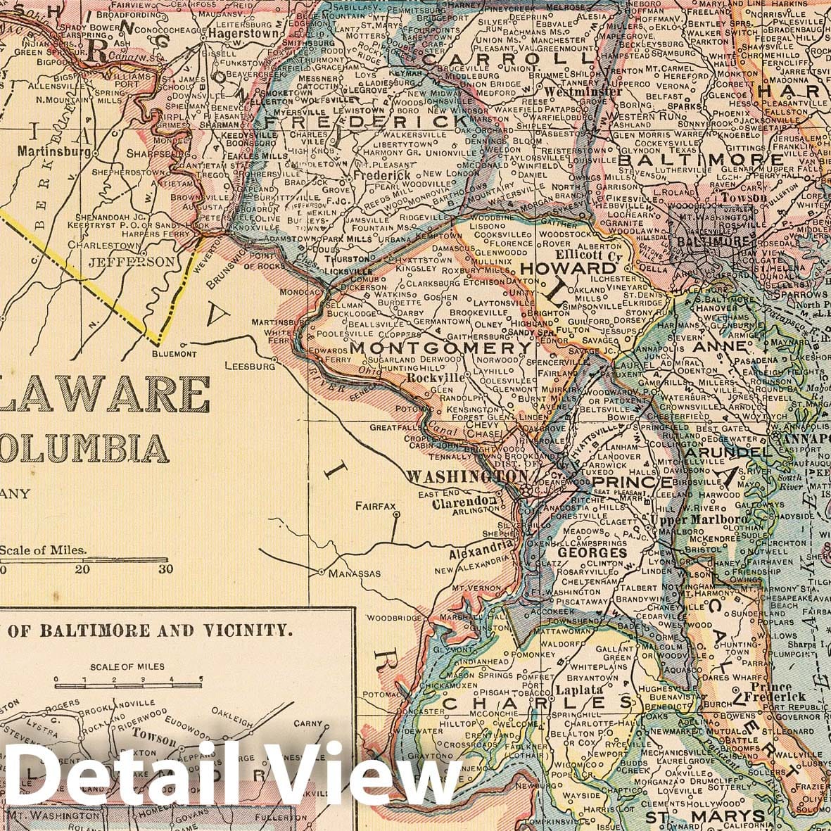 Maryland, Delaware and District of Columbia - Road Map, 1927