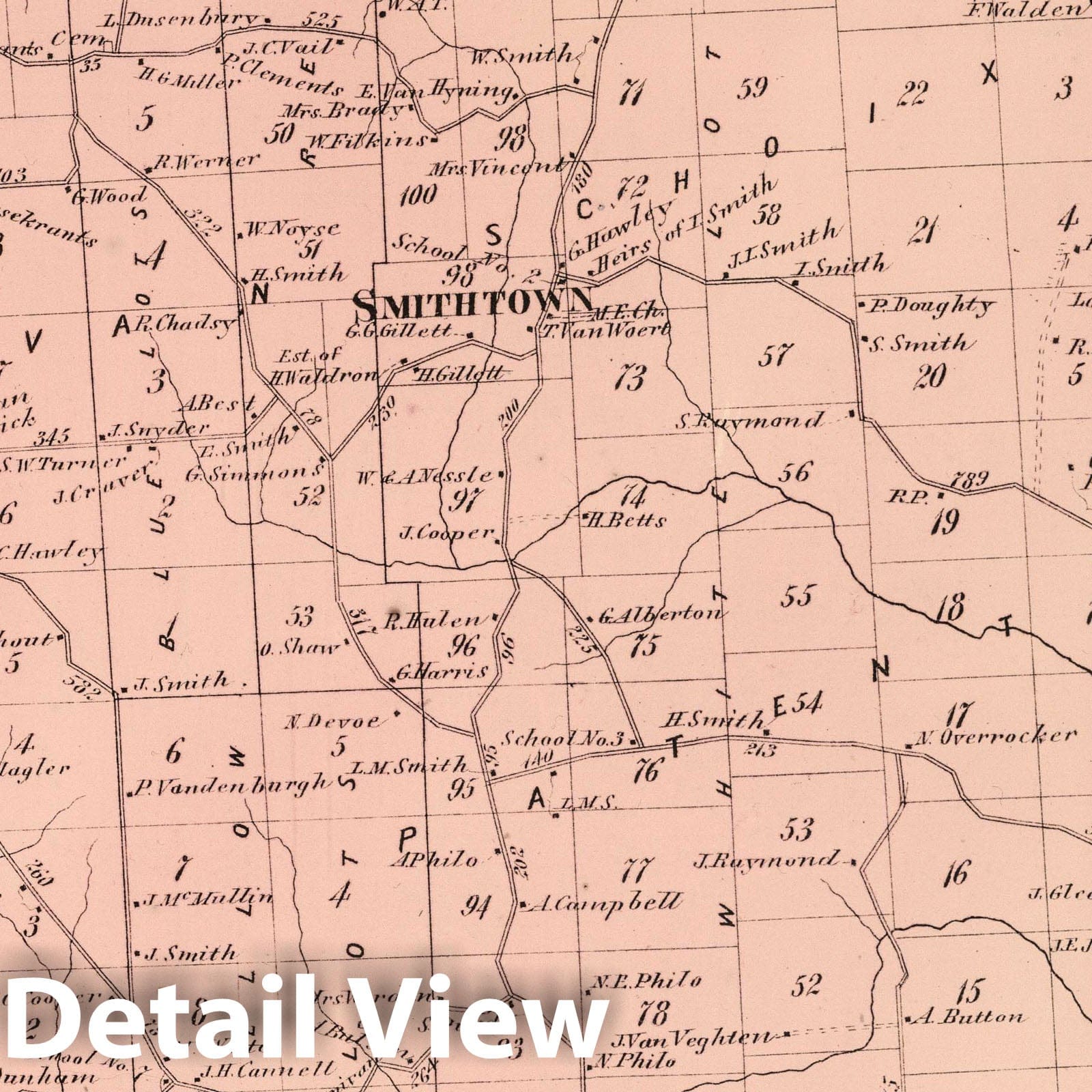 Half Moon Township - Property Map, 1866 - Saratoga County, New York