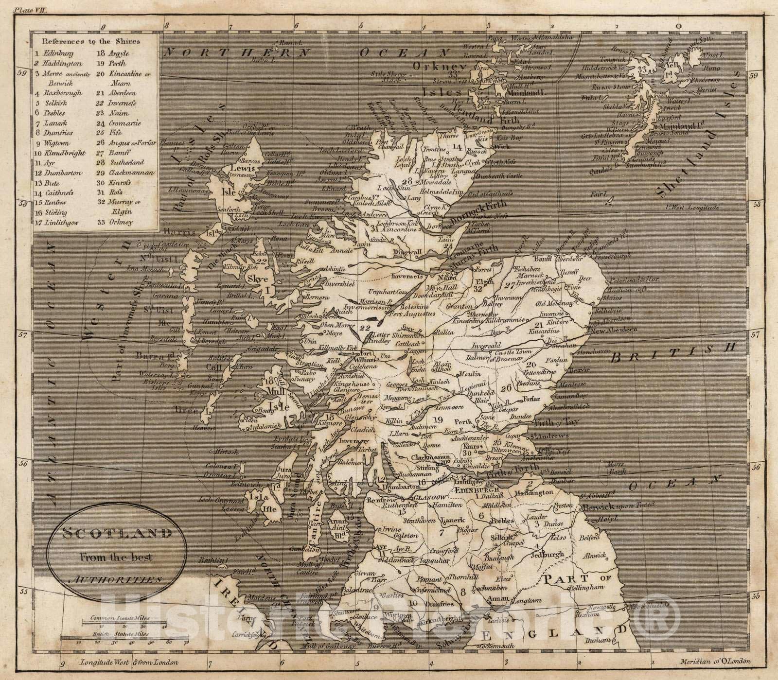 Scotland, 1816 - Historical Map Print