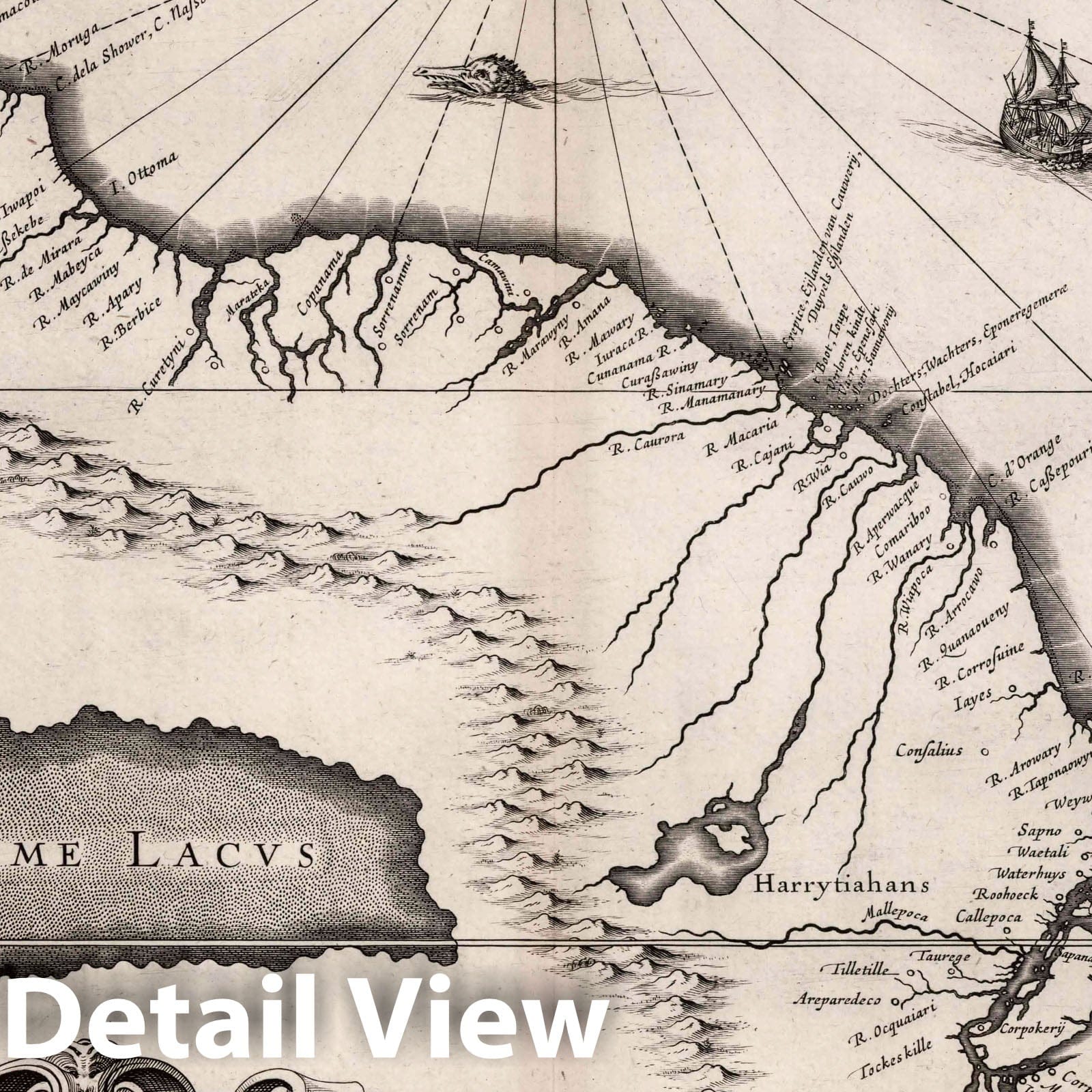 Guyana and Amazonia, 1630 - Historical Map Print