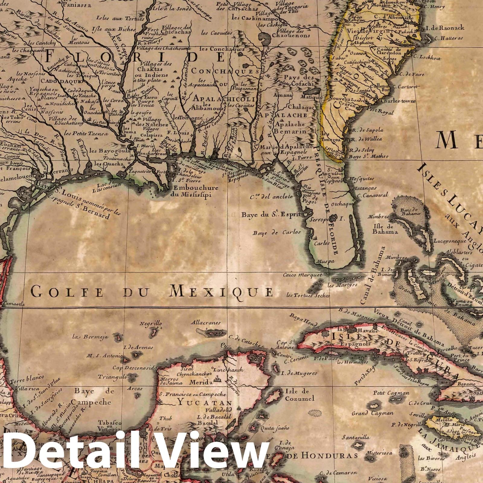 Mexico, Florida, Mississippi River Region, West Indies, 1745 - Historical Map Print