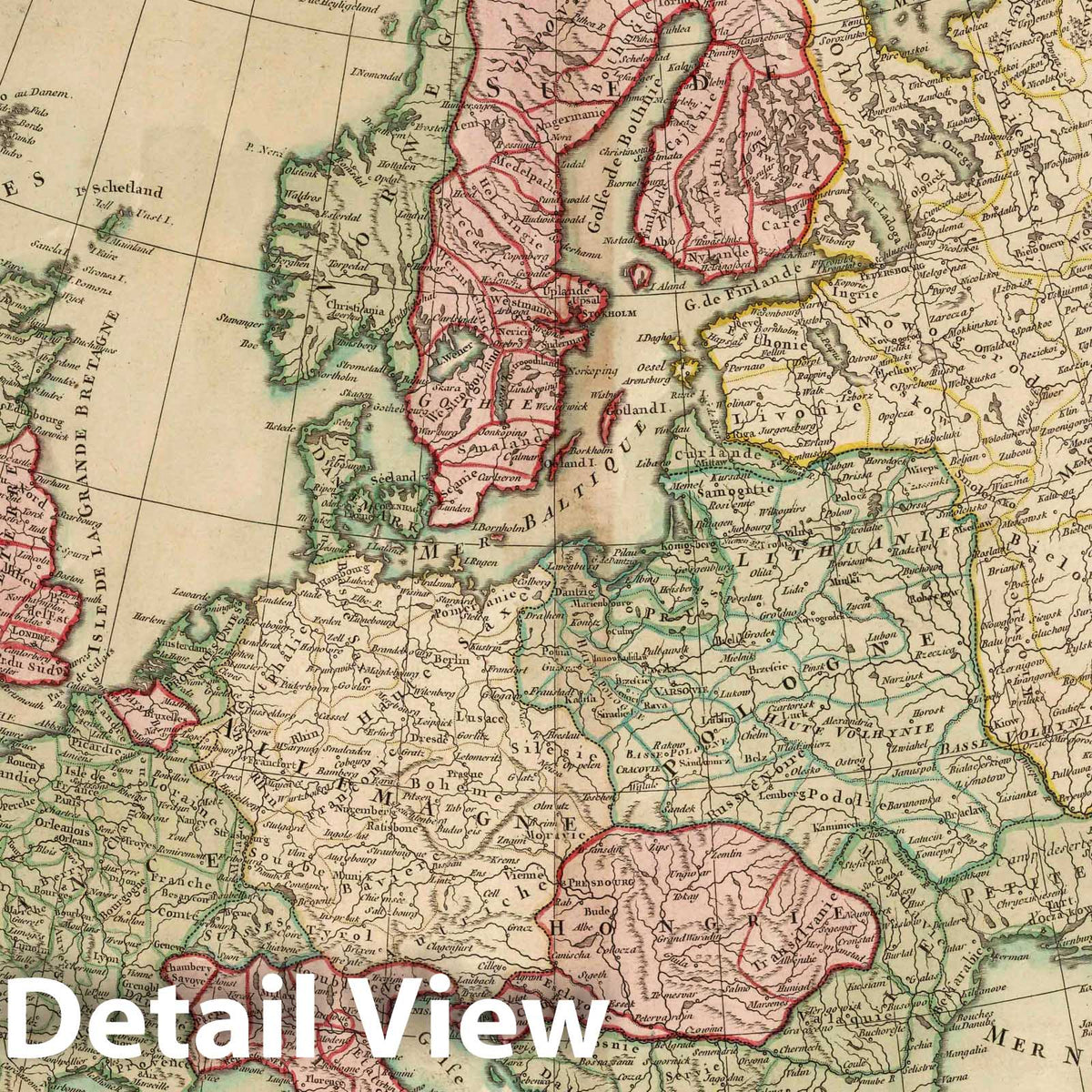 Europe Divided by States - River Map, 1769 - Historical Map Print